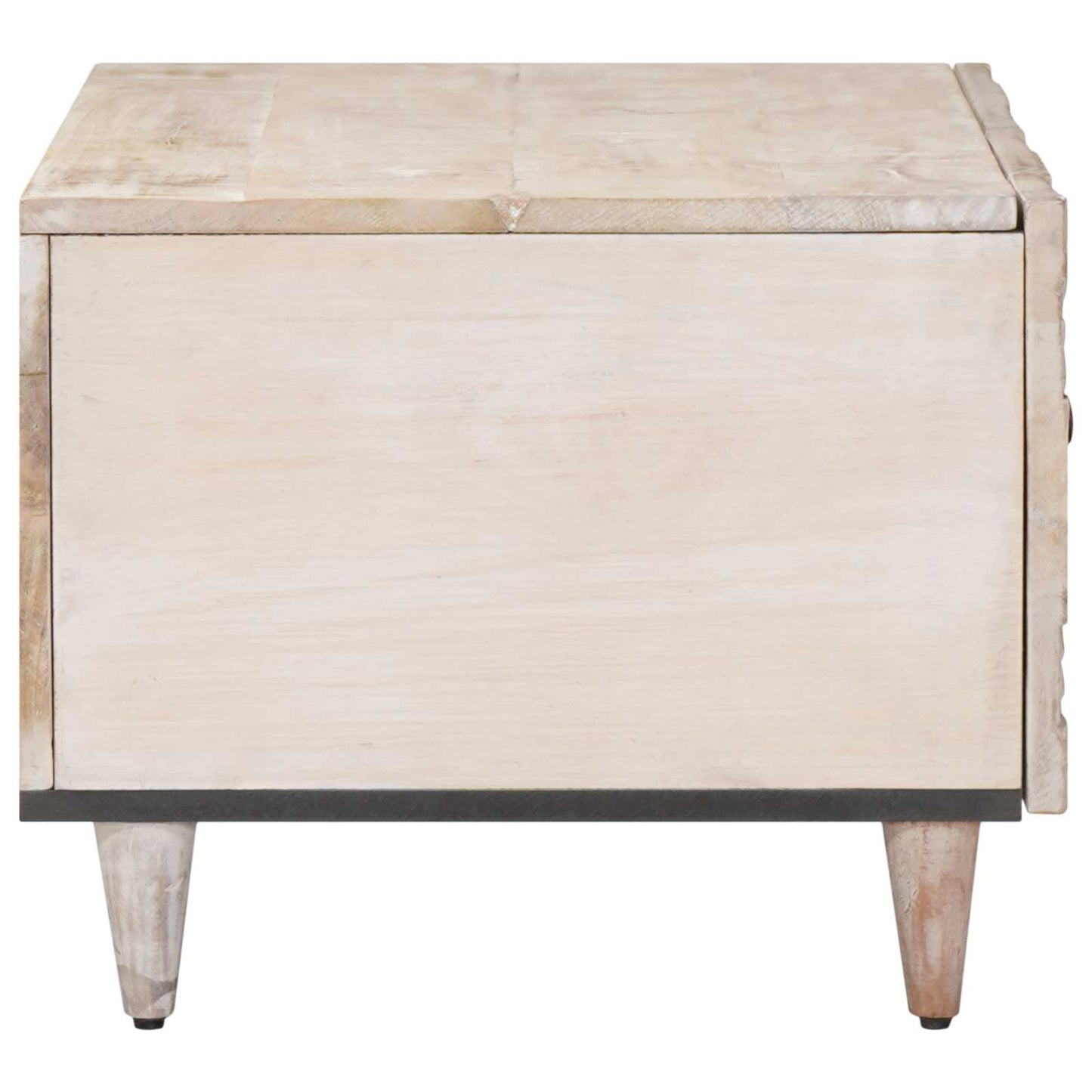 Salontafel Wit 80 x 50 x 40 cm Massief Mango Hout
