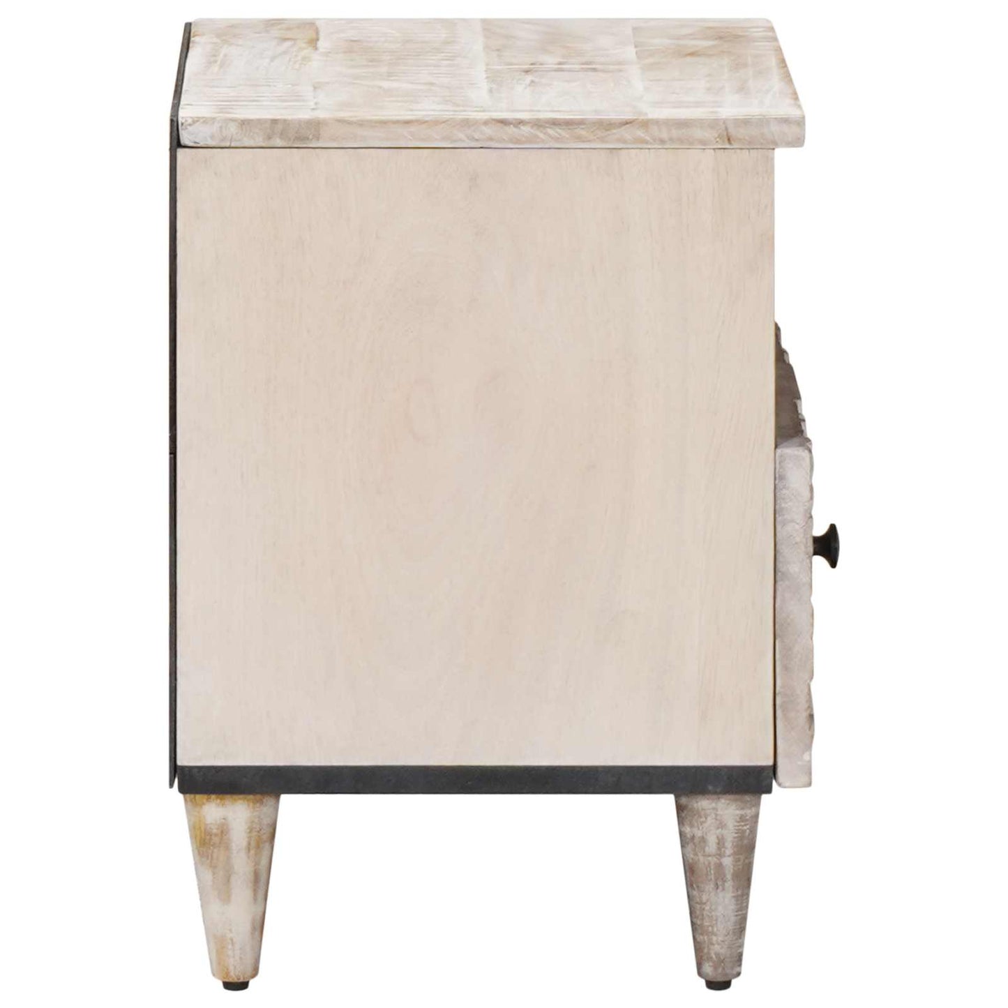 Bed kast met lade Wit 40 x 33 x 46 cm Massief Mango Hout