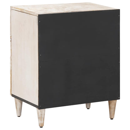 Bed kast met lade Wit 50 x 33 x 60 cm Massief Mango Hout