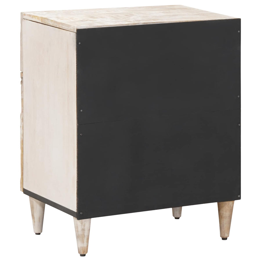 Bed kast met lade Wit 50 x 33 x 60 cm Massief Mango Hout