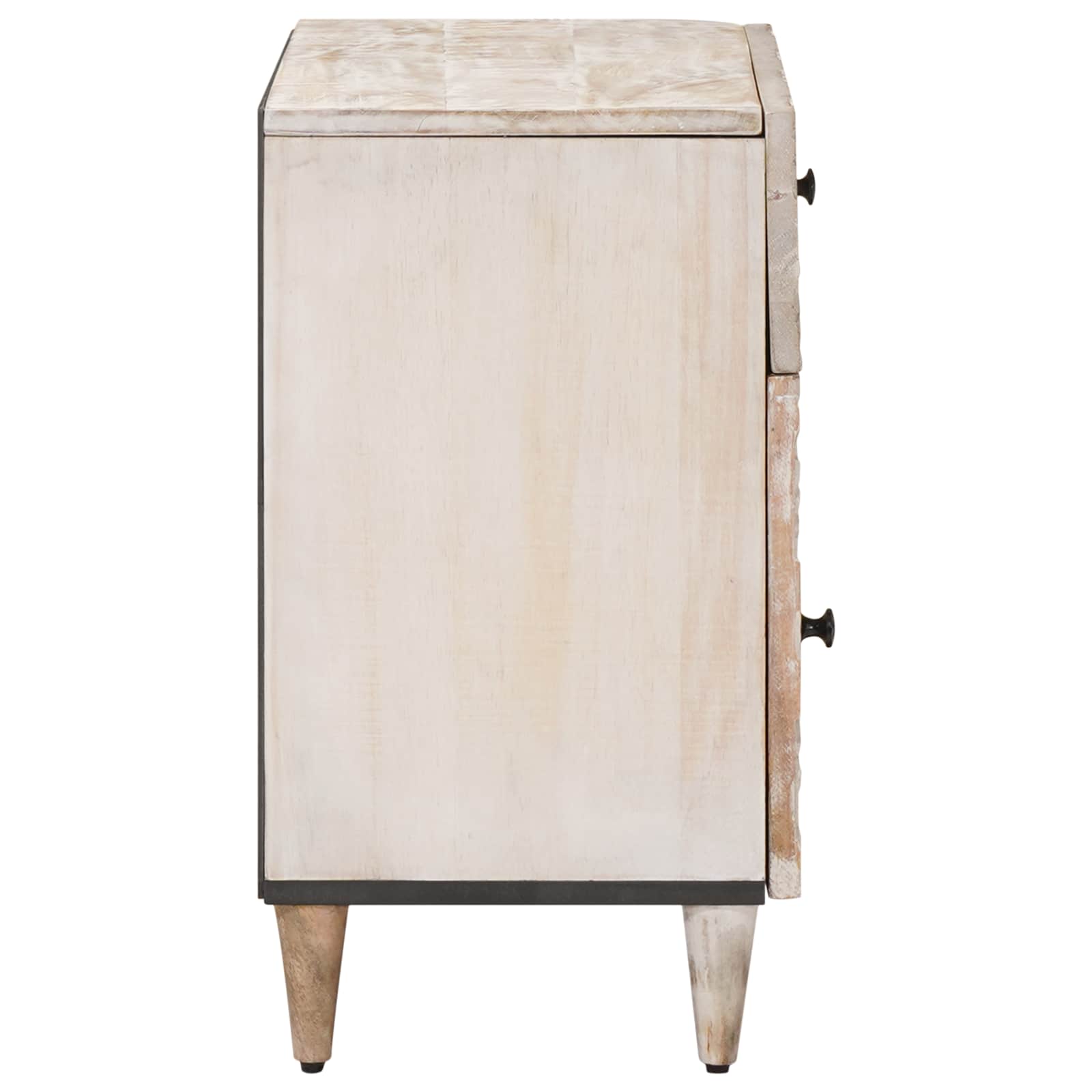 Bed kast met lade Wit 50 x 33 x 60 cm Massief Mango Hout