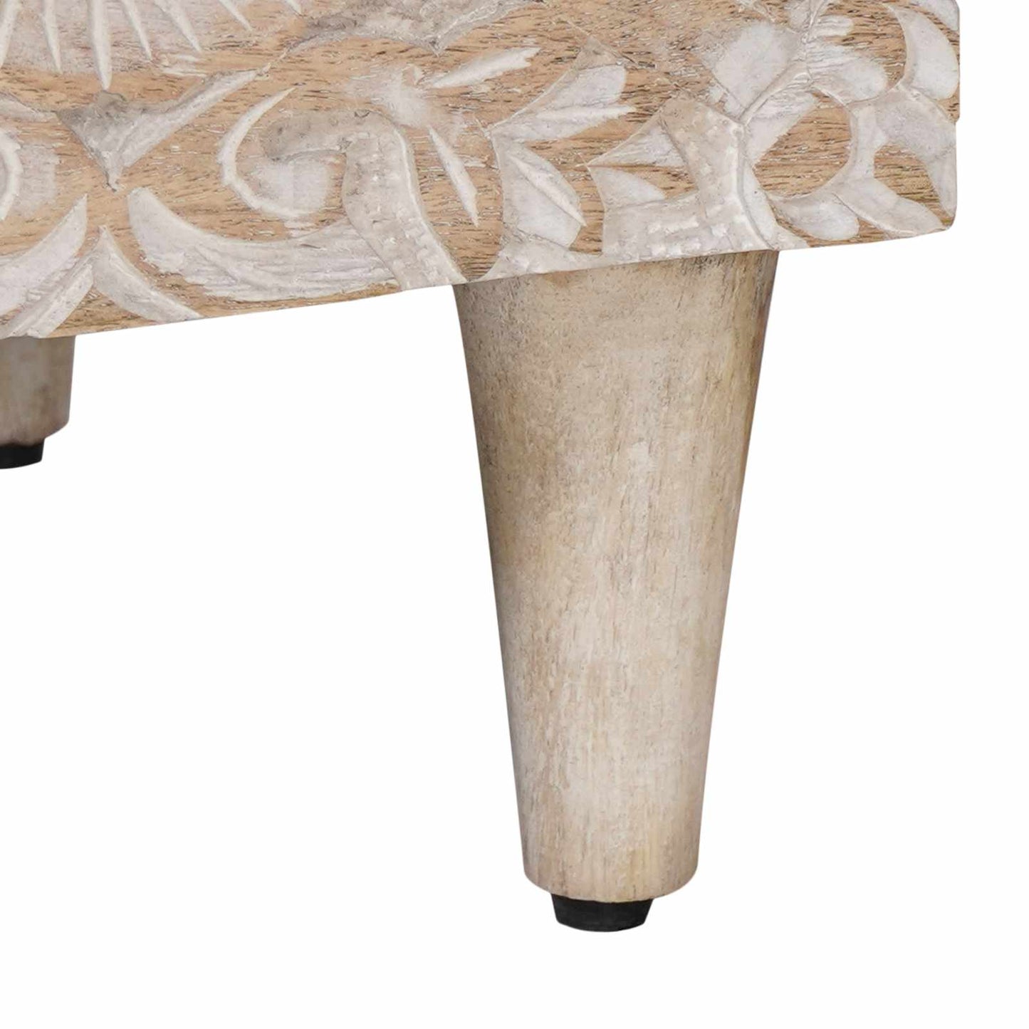 Bed kast met lade Wit 50 x 33 x 60 cm Massief Mango Hout