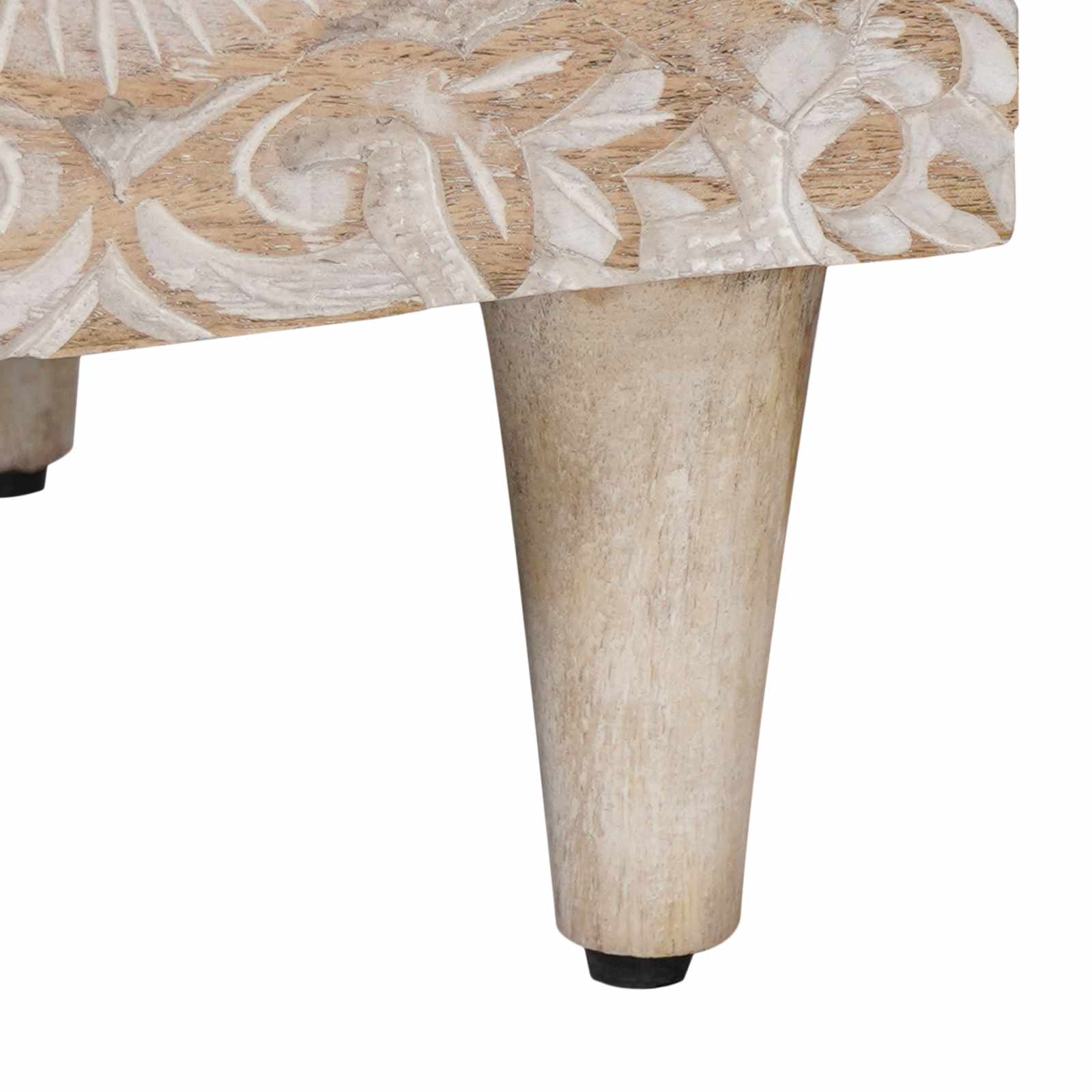 Bed kast met lade Wit 50 x 33 x 60 cm Massief Mango Hout