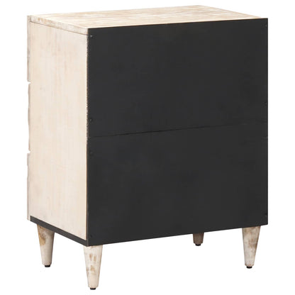 Bed kast met lade Wit 50 x 33 x 60 cm Massief Mango Hout