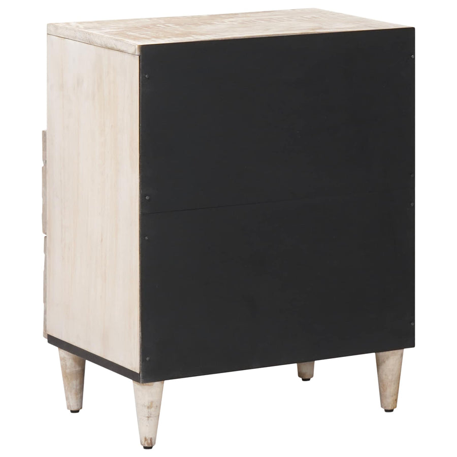 Bed kast met lade Wit 50 x 33 x 60 cm Massief Mango Hout