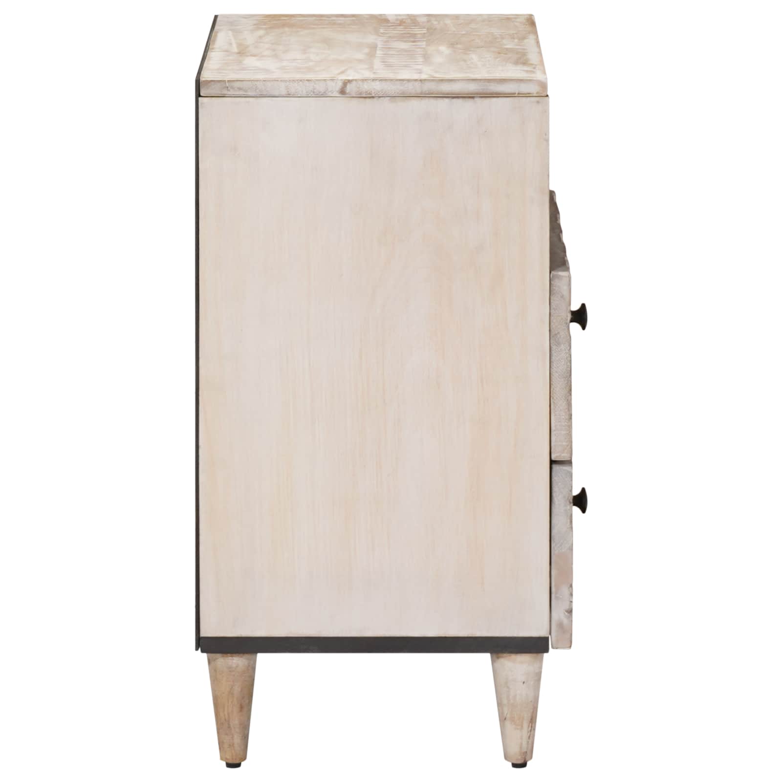 Bed kast met lade Wit 50 x 33 x 60 cm Massief Mango Hout