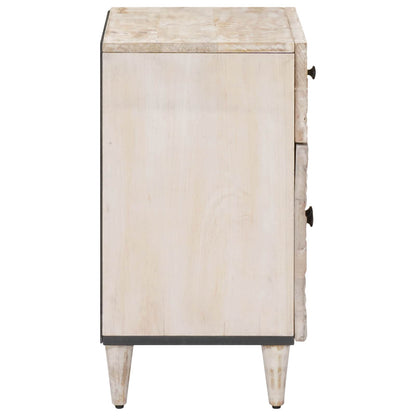 Bed kast met lade Wit 50 x 33 x 60 cm Massief Mango Hout