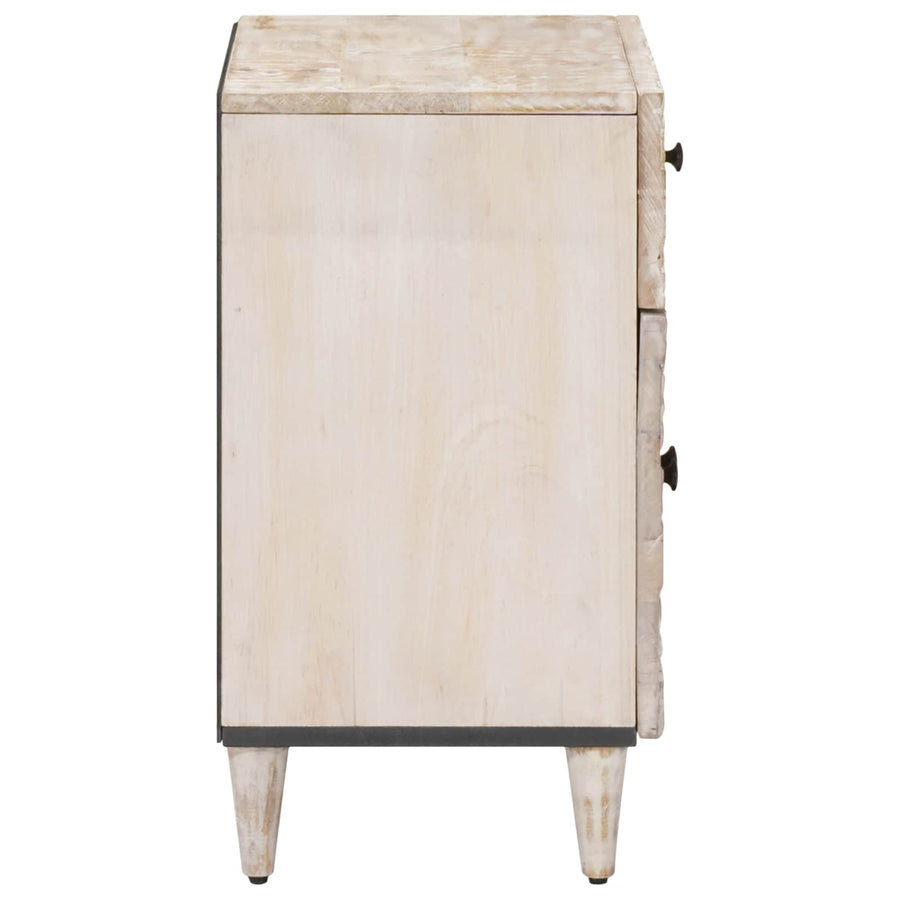 Bed kast met lade Wit 50 x 33 x 60 cm Massief Mango Hout