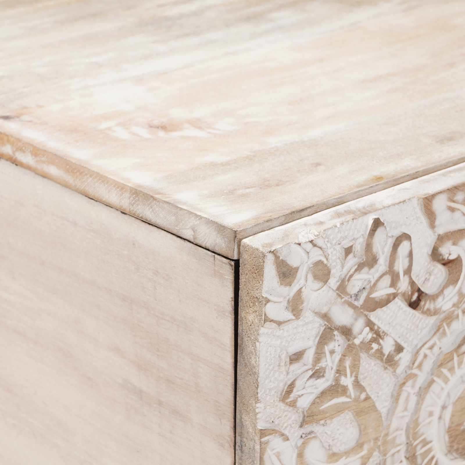 Salontafel Wit 100 x 54 x 40 cm Massief Mango Hout