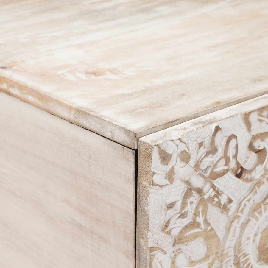 Salontafel Wit 100 x 54 x 40 cm Massief Mango Hout