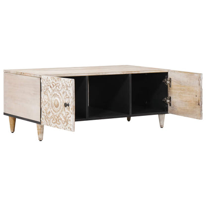 Salontafel Wit 100 x 54 x 40 cm Massief Mango Hout
