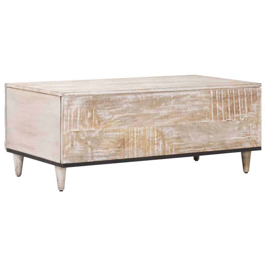 Salontafel Wit 100 x 54 x 40 cm Massief Mango Hout
