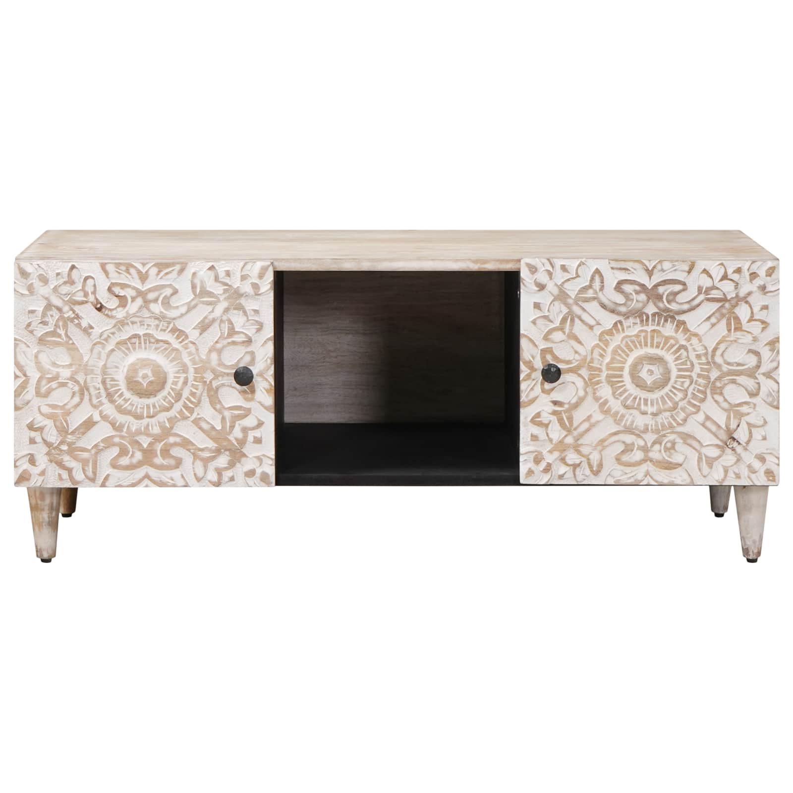 Salontafel Wit 100 x 54 x 40 cm Massief Mango Hout