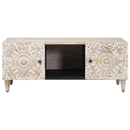 Salontafel Wit 100 x 54 x 40 cm Massief Mango Hout