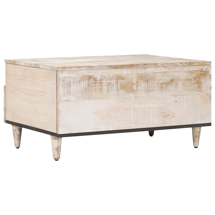 Salontafel met lade Wit 80 x 54 x 40 cm Massief Mango Hout
