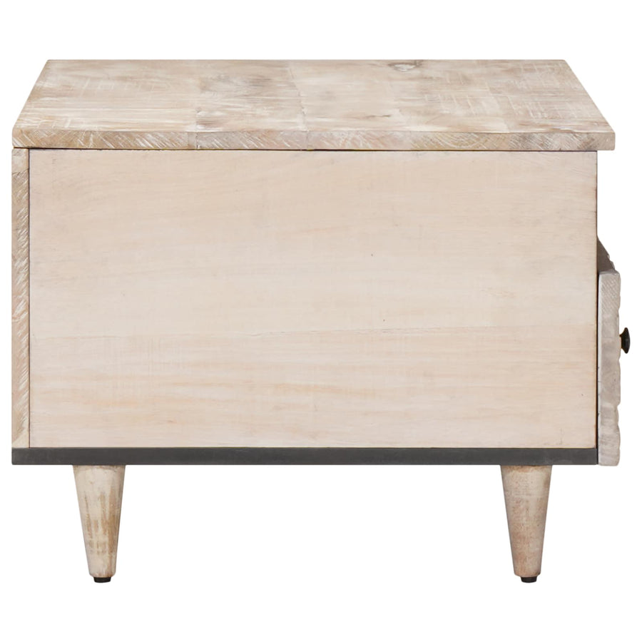Salontafel met lade Wit 80 x 54 x 40 cm Massief Mango Hout
