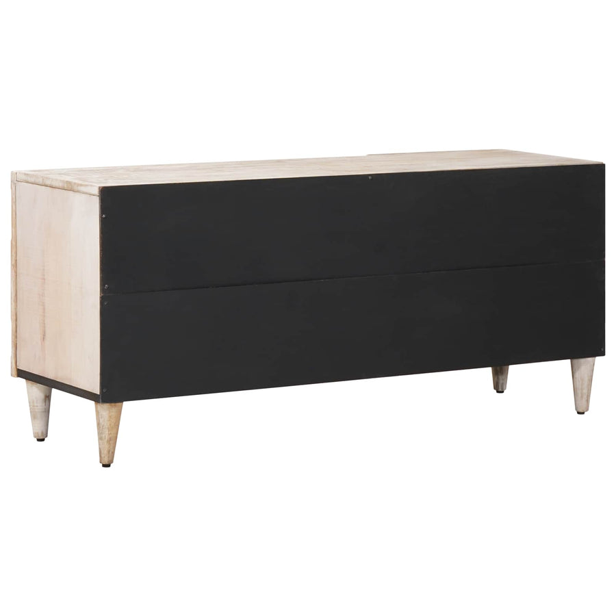 TV-kast met lade Wit 105 x 33,5 x 46 cm Massief Mango Hout