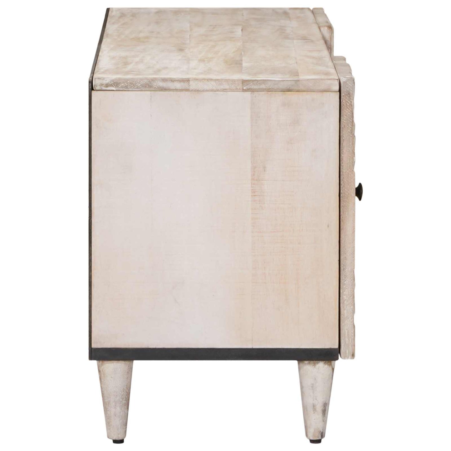 TV-kast met lade Wit 105 x 33,5 x 46 cm Massief Mango Hout