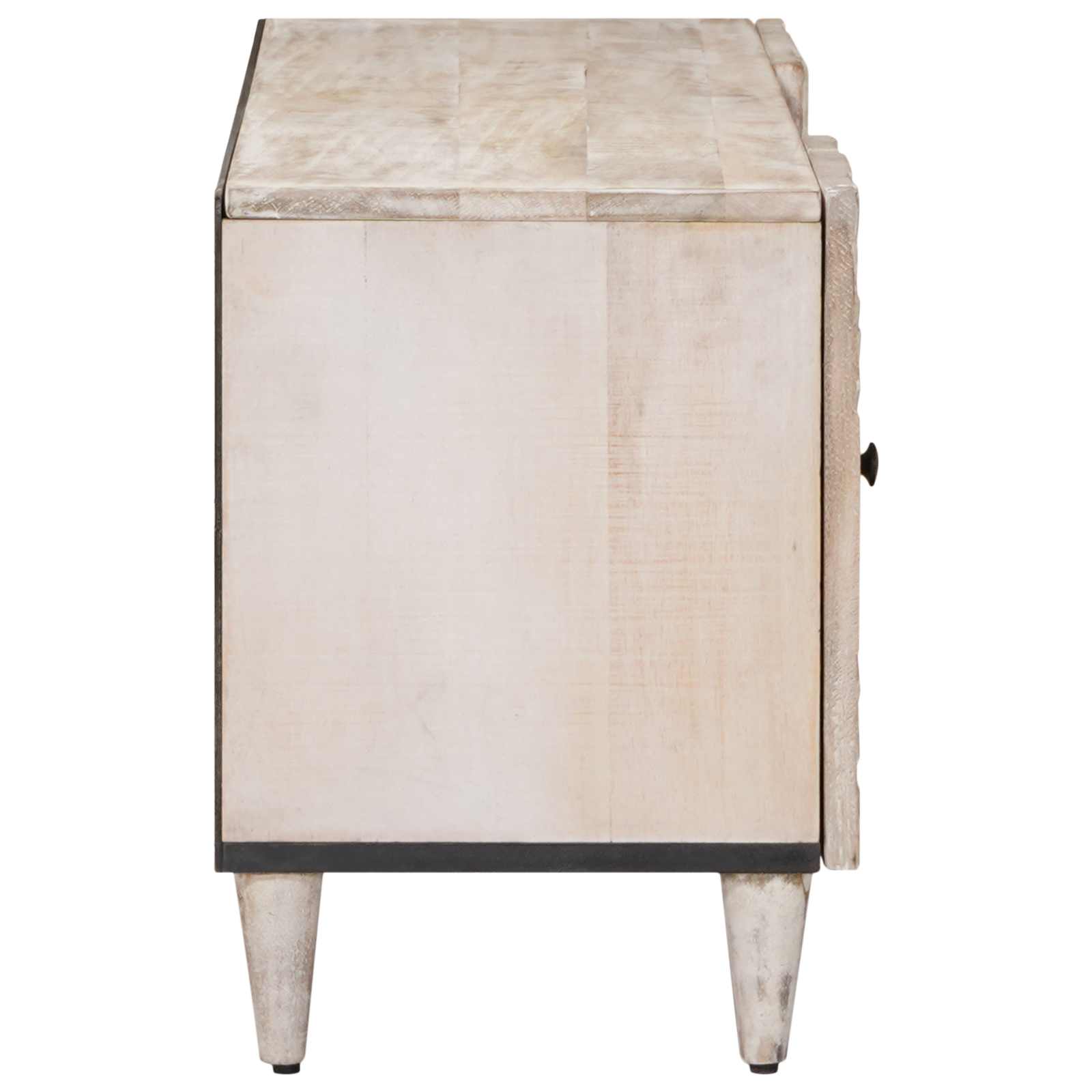 TV-kast met lade Wit 105 x 33,5 x 46 cm Massief Mango Hout