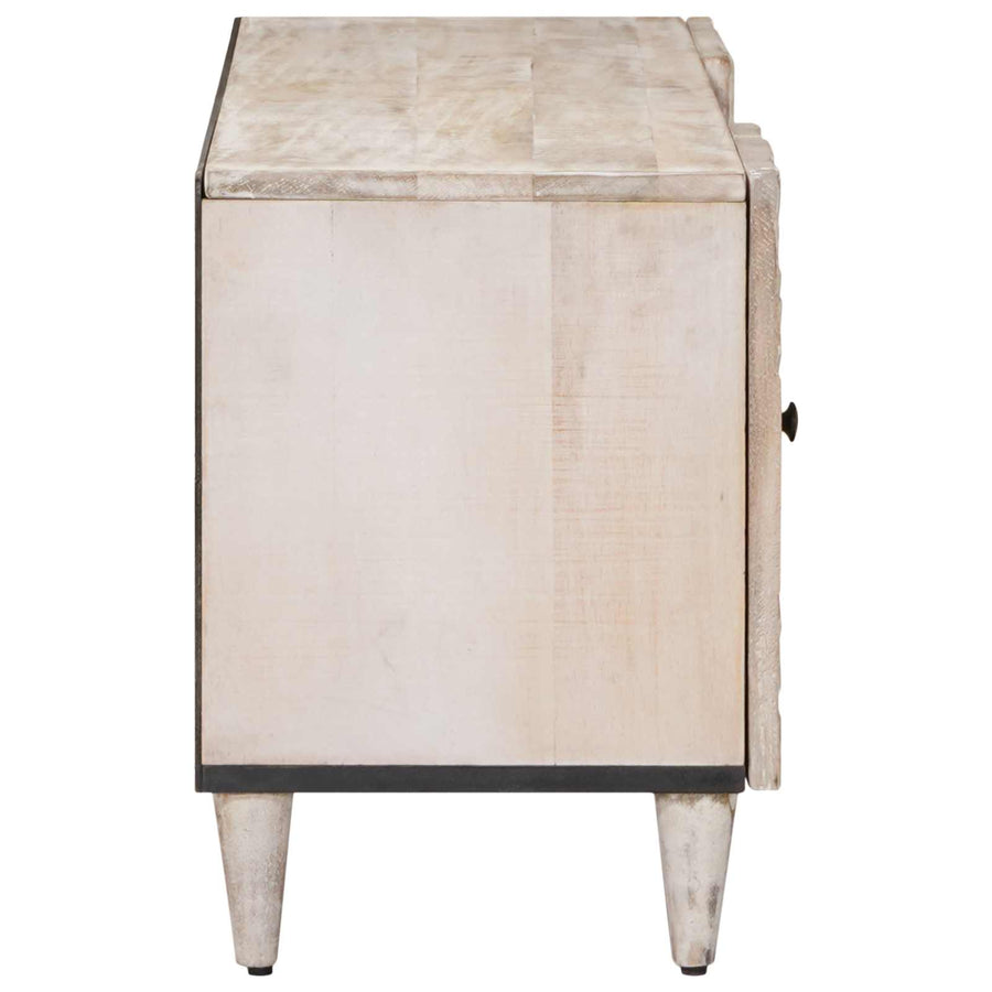 TV-kast met lade Wit 105 x 33,5 x 46 cm Massief Mango Hout