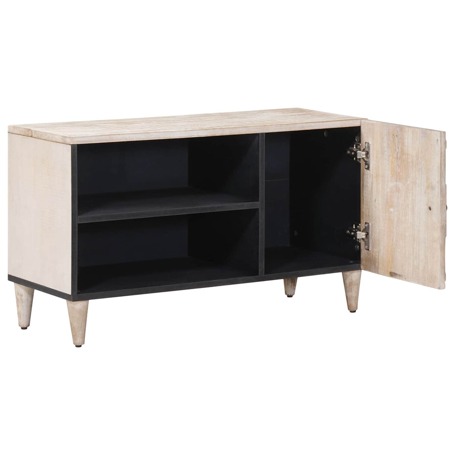 TV-kast met opslag Wit 80 x 31,5 x 46 cm Massief Mango Hout