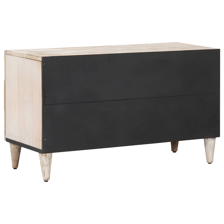 TV-kast met opslag Wit 80 x 31,5 x 46 cm Massief Mango Hout
