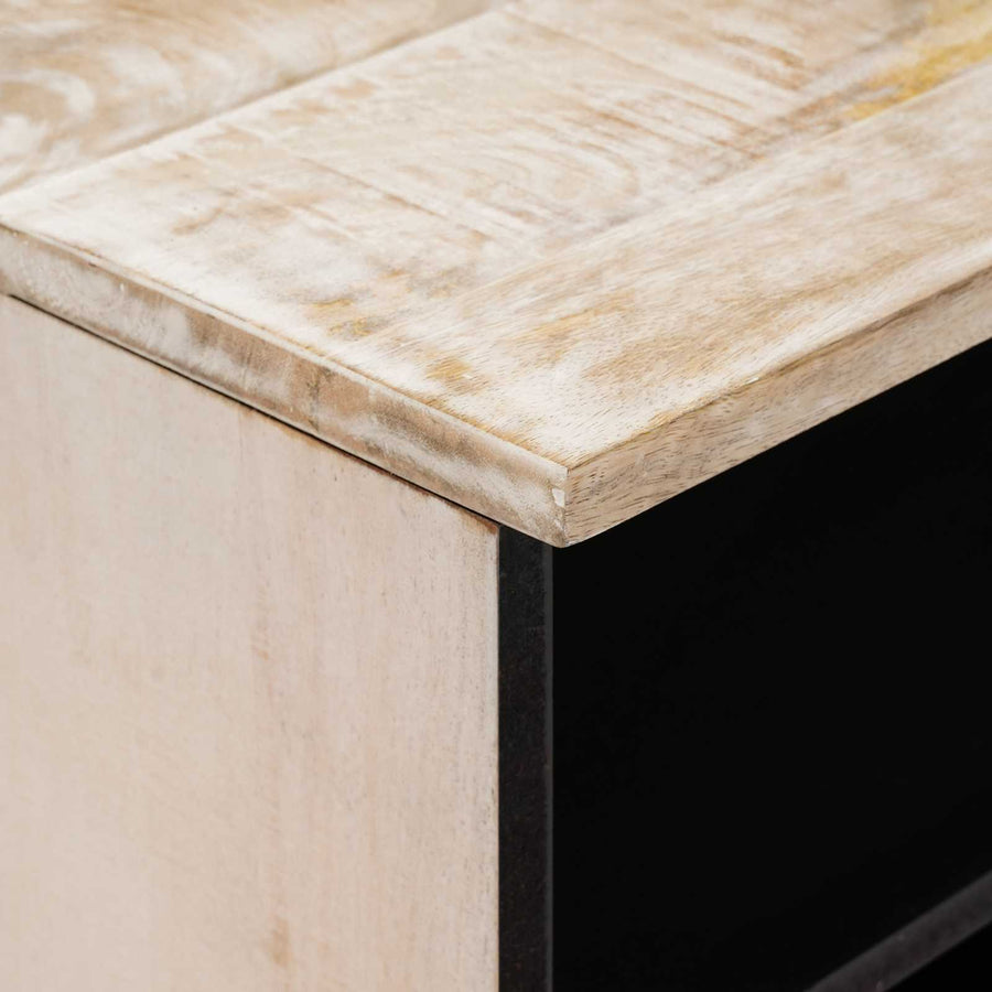 TV-kast met lade Wit 100 x 33,5 x 46 cm Massief Mango Hout