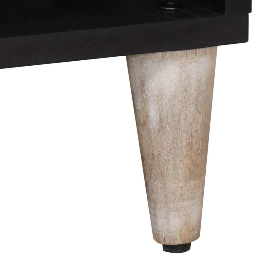 TV-kast met lade Wit 100 x 33,5 x 46 cm Massief Mango Hout