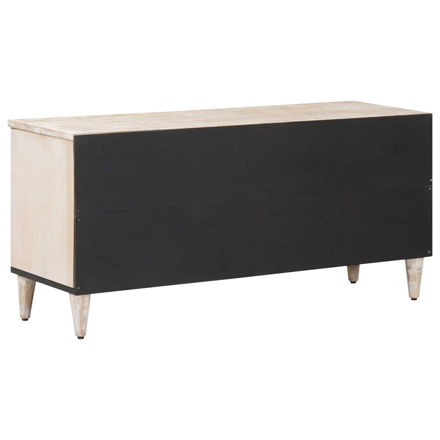 TV-kast met lade Wit 100 x 33,5 x 46 cm Massief Mango Hout
