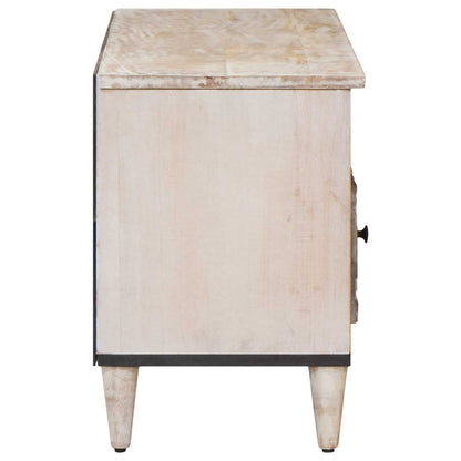 TV-kast met lade Wit 100 x 33,5 x 46 cm Massief Mango Hout