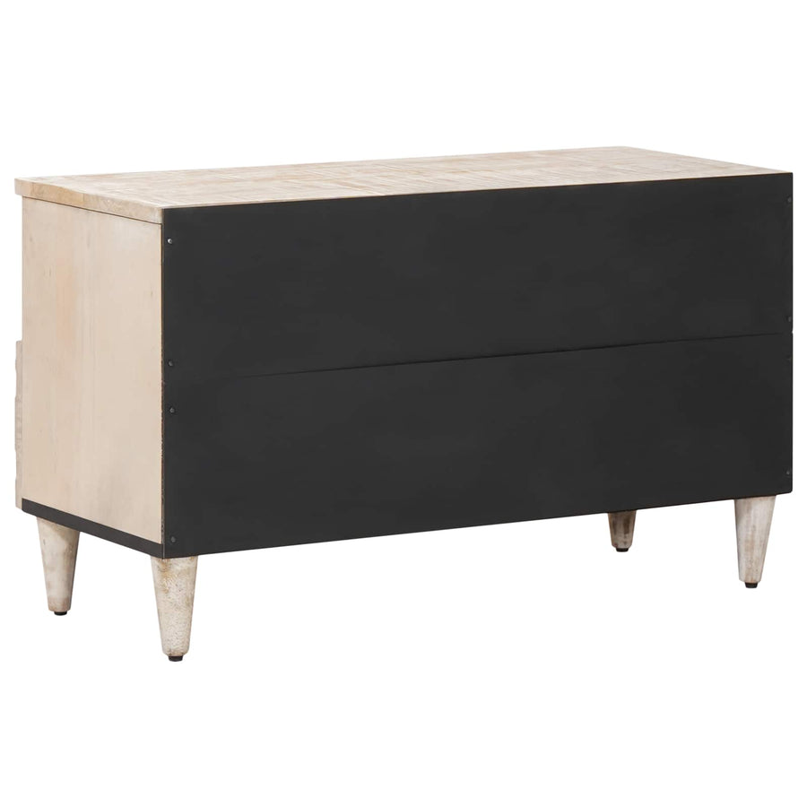 TV-kast met lade Wit 80 x 33,5 x 46 cm Massief Mango Hout