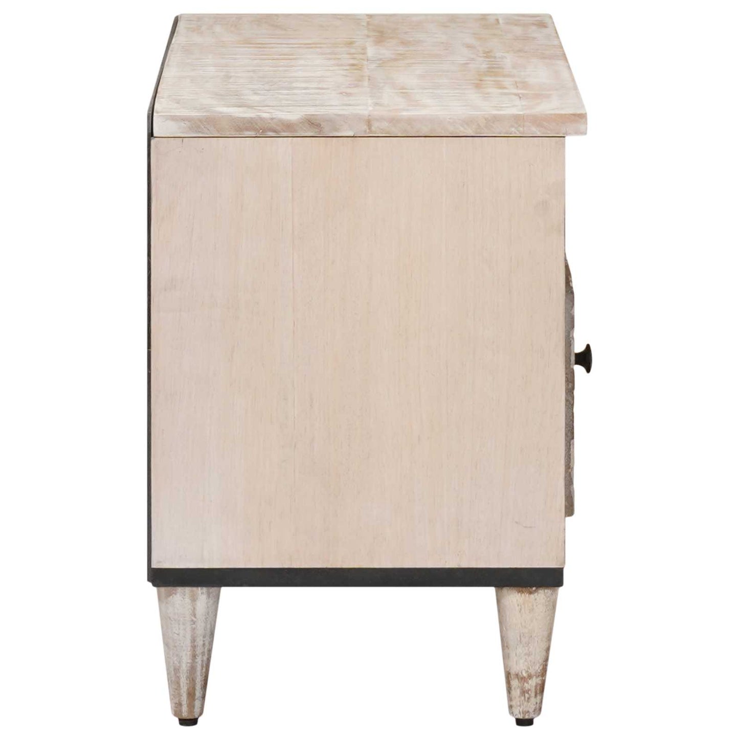 TV-kast met lade Wit 80 x 33,5 x 46 cm Massief Mango Hout