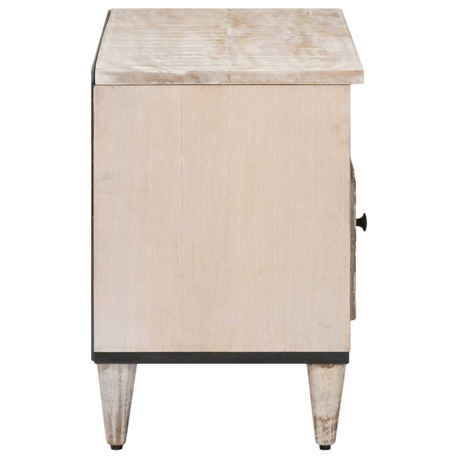 TV-kast met lade Wit 80 x 33,5 x 46 cm Massief Mango Hout