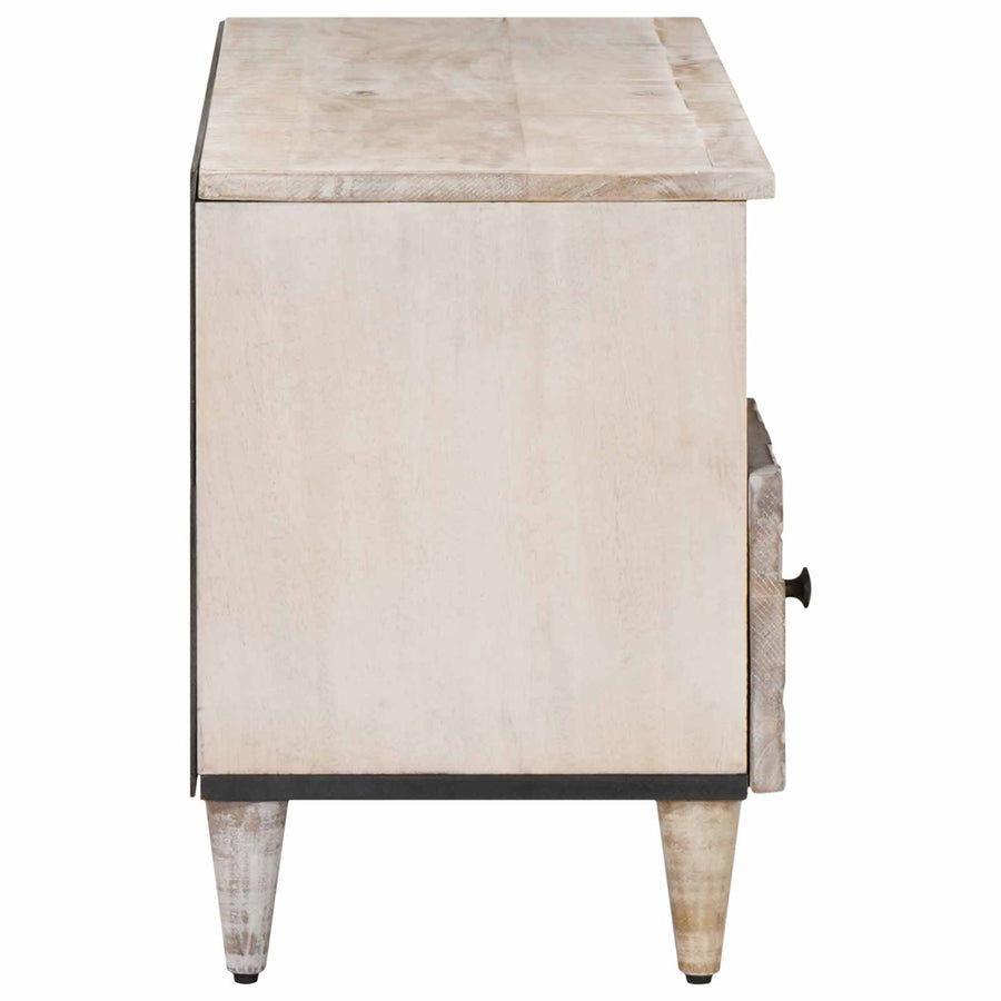 TV-kast met lade Wit 100 x 33,5 x 46 cm Massief Mango Hout