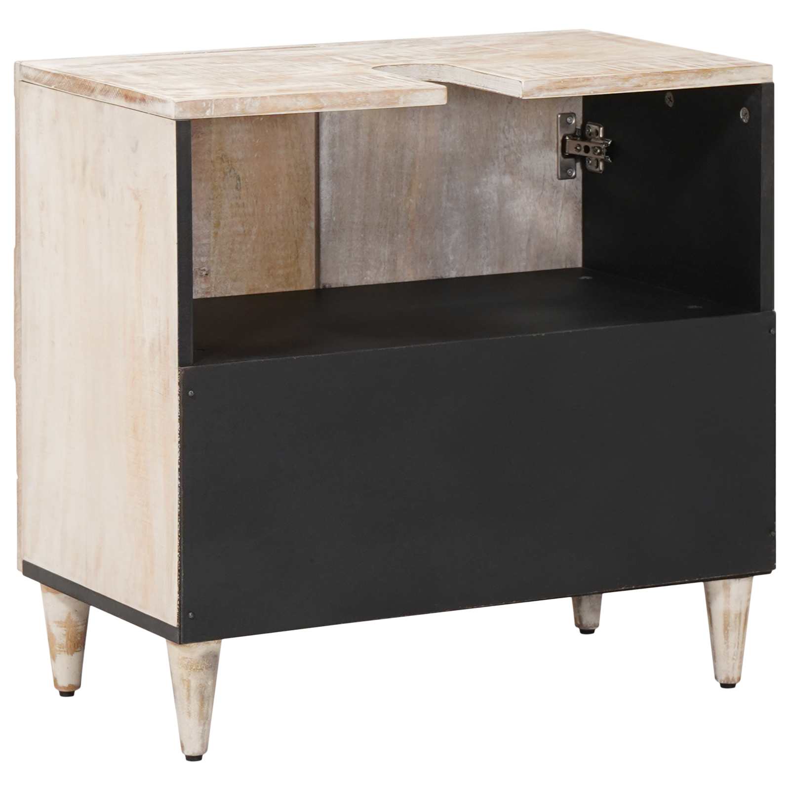Badkamer wastafelkast Wit 62 x 33 x 58 cm Massief Mango Hout