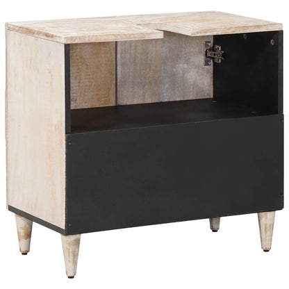 Badkamer wastafelkast Wit 62 x 33 x 58 cm Massief Mango Hout