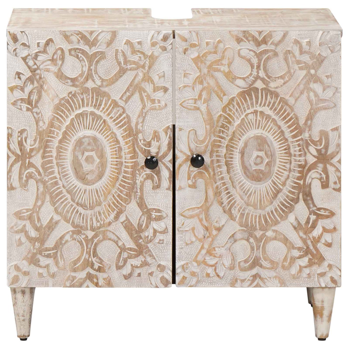 Badkamer wastafelkast Wit 62 x 33 x 58 cm Massief Mango Hout