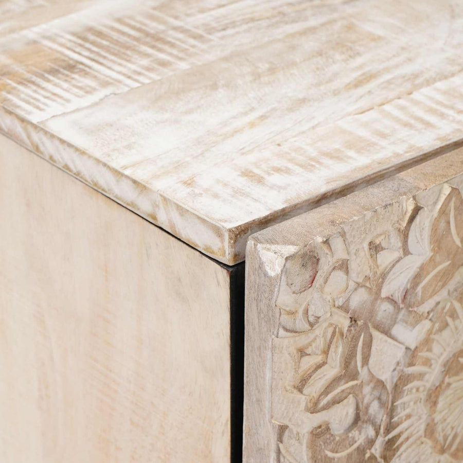 Badkamer Hangkast Wit 38 x 33,5 x 48 cm Massief Mango Hout