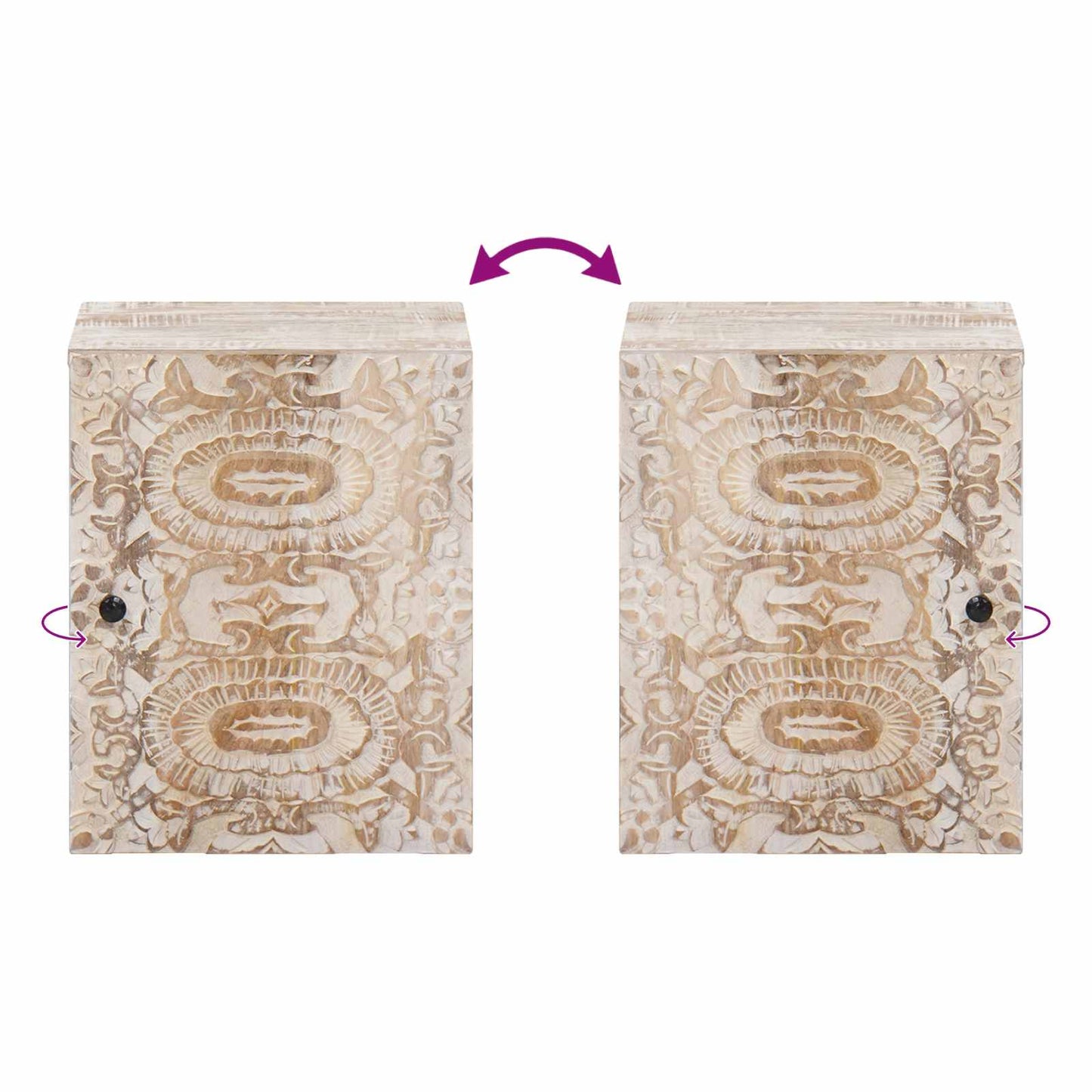 Badkamer Hangkast Wit 38 x 33,5 x 48 cm Massief Mango Hout