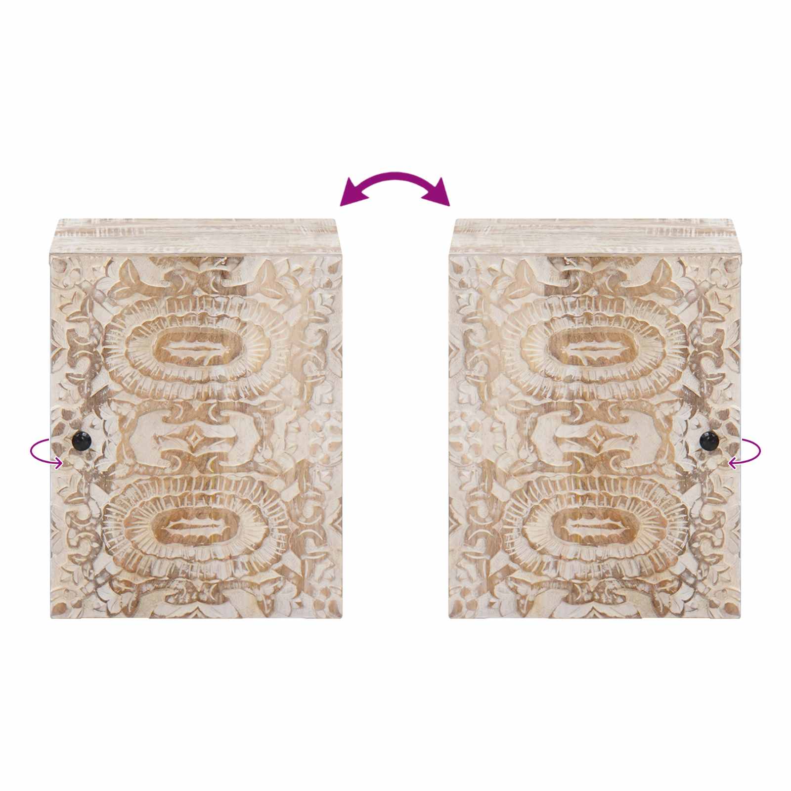 Badkamer Hangkast Wit 38 x 33,5 x 48 cm Massief Mango Hout