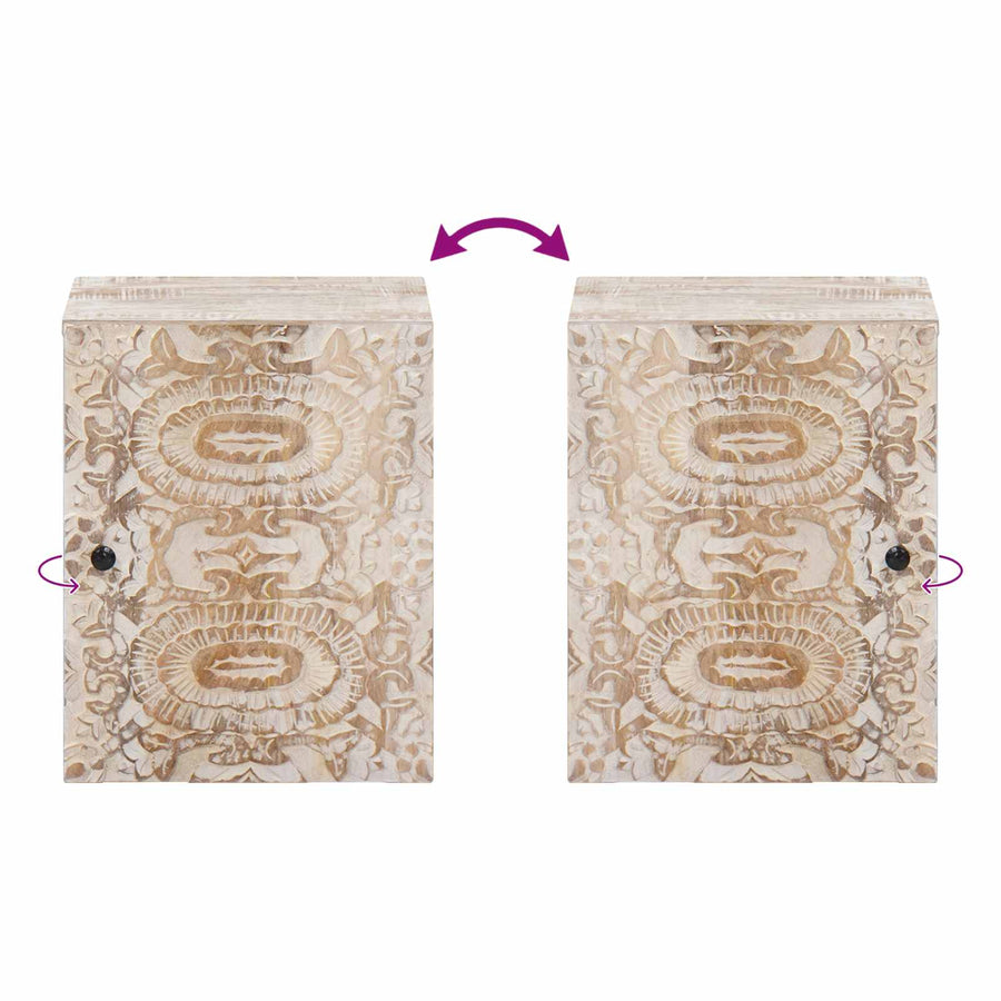 Badkamer Hangkast Wit 38 x 33,5 x 48 cm Massief Mango Hout