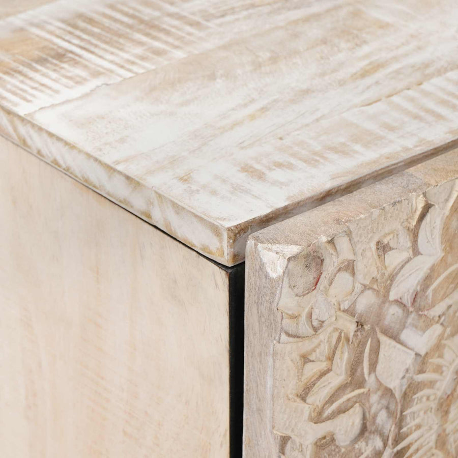 Badkamerkast Wit 38 x 33,5 x 58 cm Massief Mango Hout