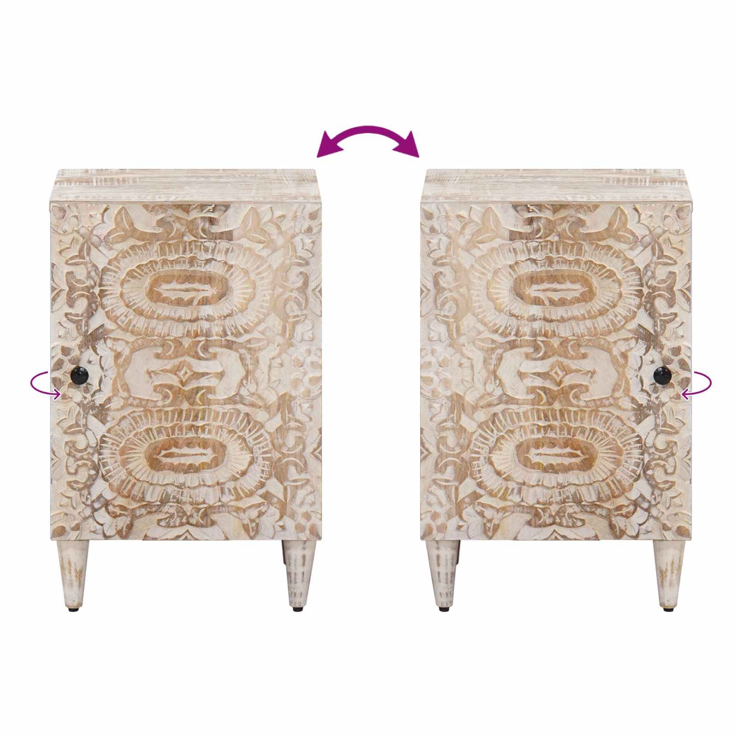 Badkamerkast Wit 38 x 33,5 x 58 cm Massief Mango Hout