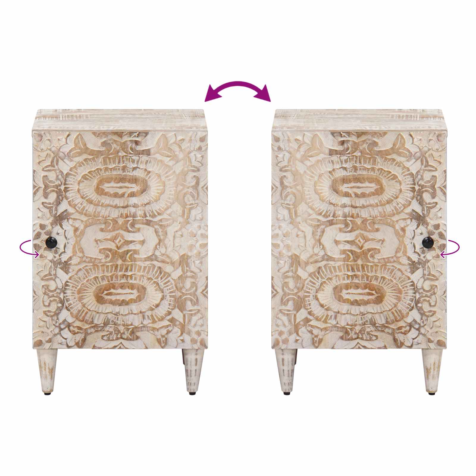 Badkamerkast Wit 38 x 33,5 x 58 cm Massief Mango Hout