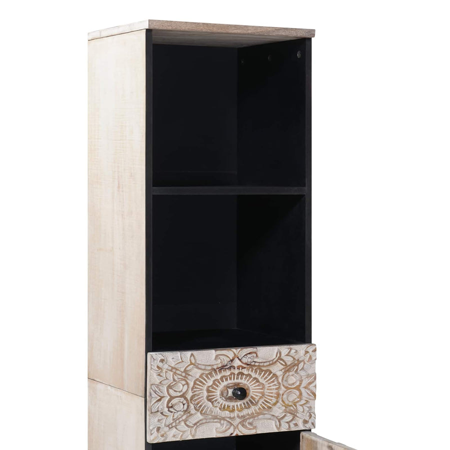 Badkamerkast met lade Wit 38 x 33,5 x 160 cm Massief Mango Hout