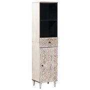 Badkamerkast massief mangohout wit 38x33,5x160 cm