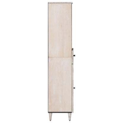 Badkamerkast met lade Wit 38 x 33,5 x 160 cm Massief Mango Hout