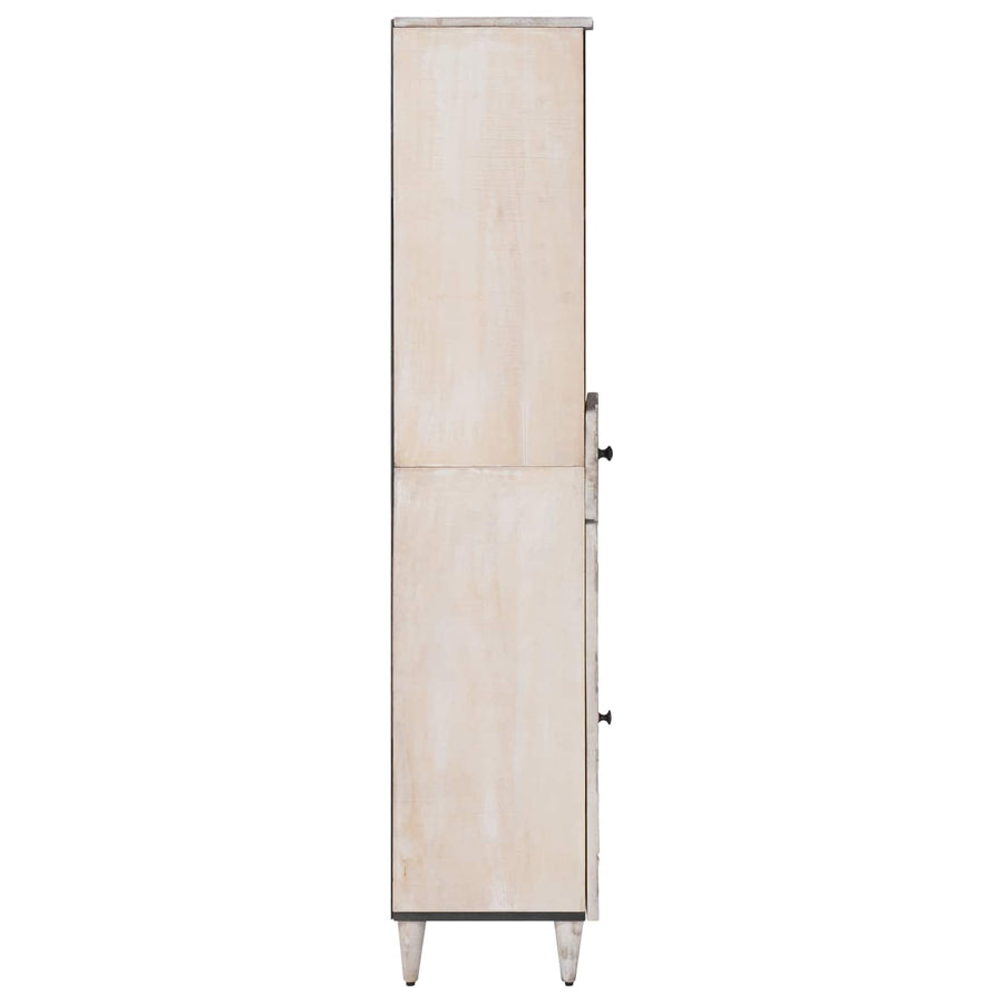 Badkamerkast met lade Wit 38 x 33,5 x 160 cm Massief Mango Hout
