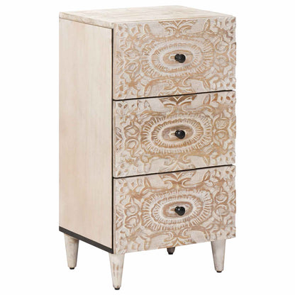 Dressoir met lade Wit 40 x 33,5 x 75 cm Massief Mango Hout