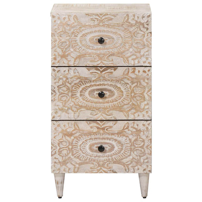 Dressoir met lade Wit 40 x 33,5 x 75 cm Massief Mango Hout